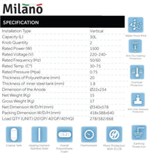 MILANO | Electric Water Heater Vertical-30 Ltr | 140900200032