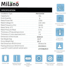 MILANO | Electric Water Heater Horizontal -30Ltr | 140900200052