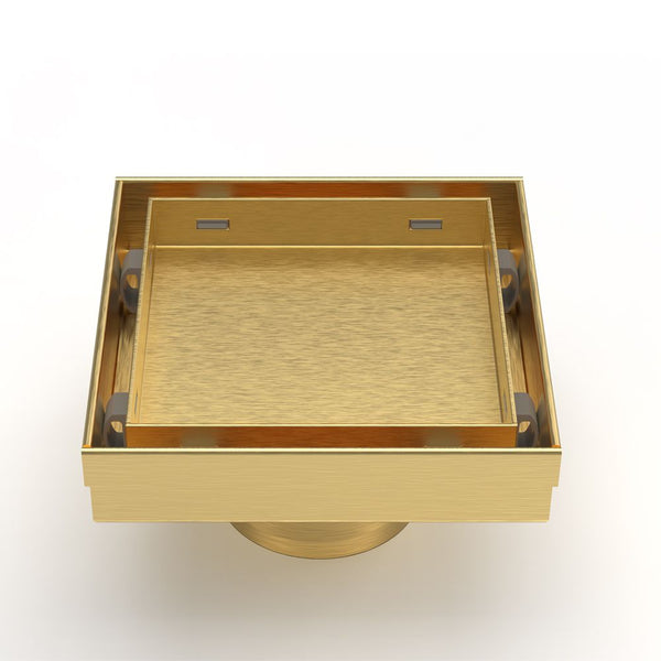 MILANO | Concealed Floor Drain Msd 15Tc Gold 15X15 Ss304 Made In China | 141400100539
