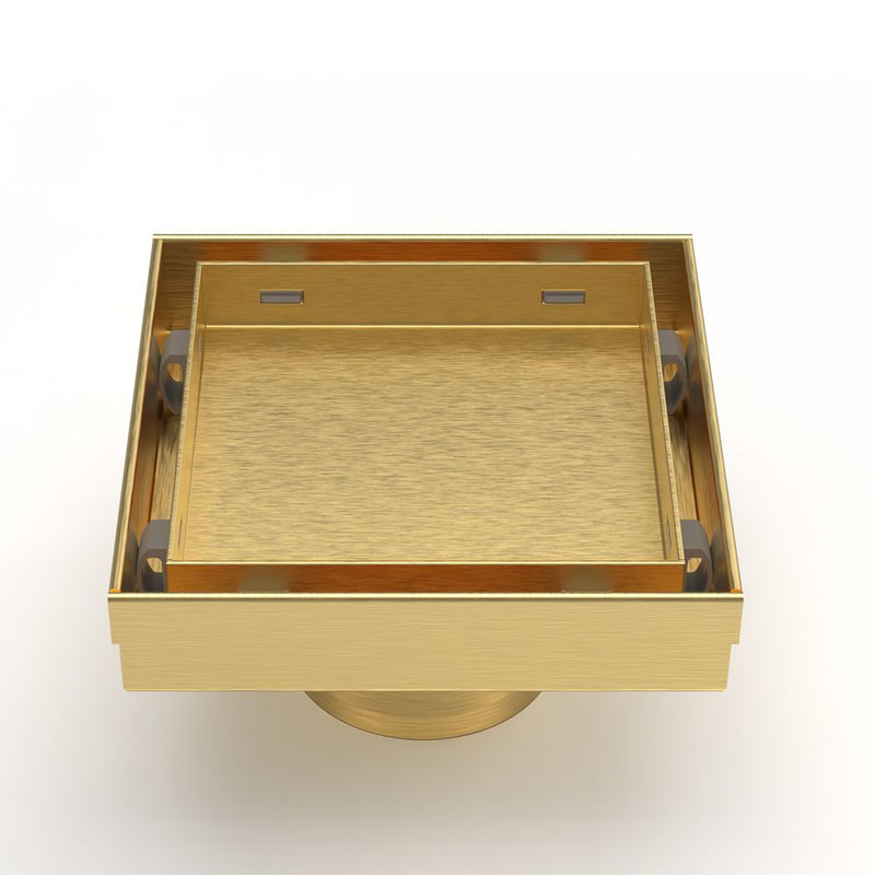 MILANO | Concealed Floor Drain Msd 15Tc Gold 15X15 Ss304 Made In China | 141400100539