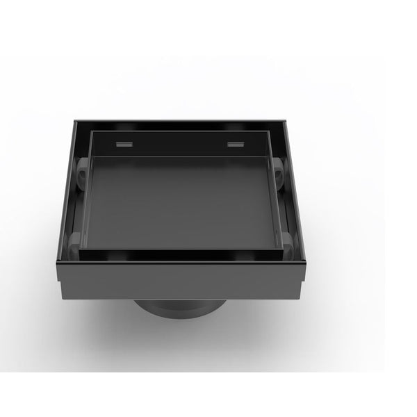 MILANO | Concealed Floor Drain Matt Black 15x15 cm | 141400100540
