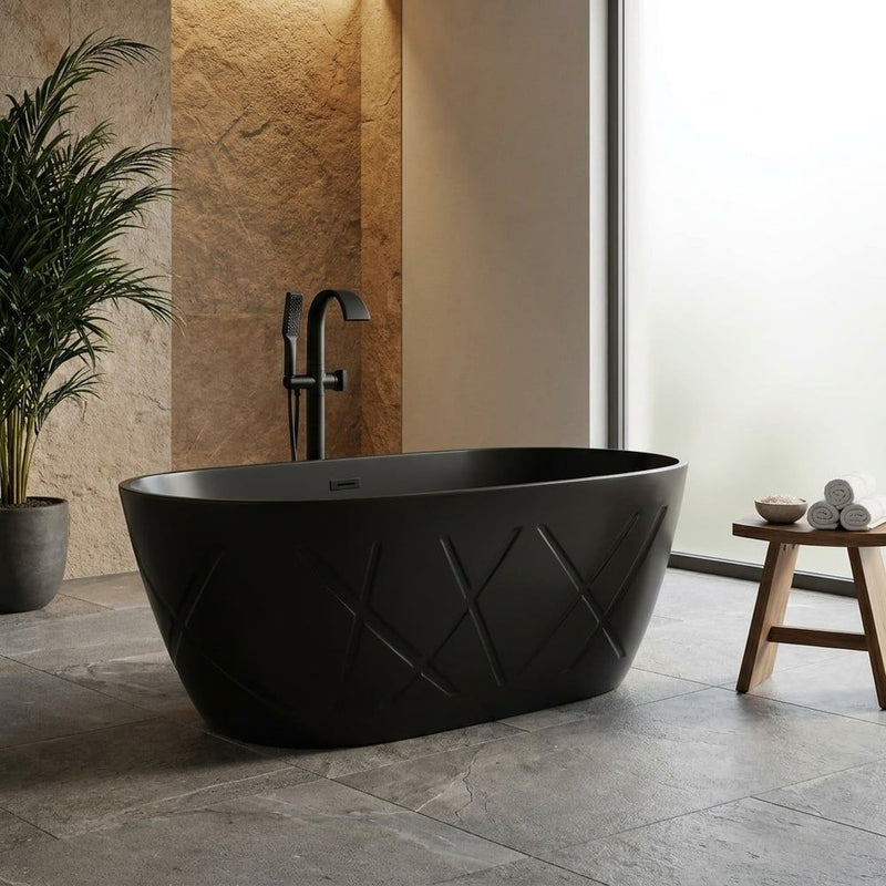 MILANO | Edz Freestanding Bathtub 1700 x 800 x 600 Glossy Black | 142300100003