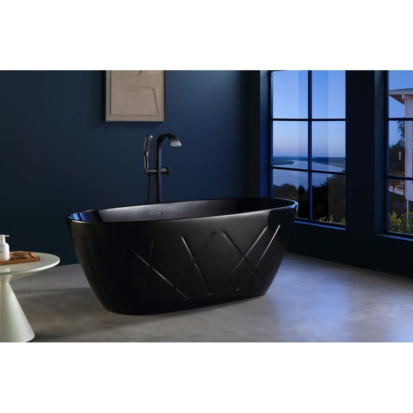 MILANO | Edz Freestanding Bathtub 1700 x 800 x 600 Glossy Black | 142300100003