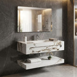 MILANO | Sintered Stone Vanity with Mirror 80x50x20 cm White | 142400101281