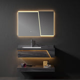 MILANO | Plus Arabella Vanity Body with Sensor Light & Seamless Basin| Modern Wall-Hung Bathroom Sink Unit with LED Lighting & Storage L80 x W50 x H25 cm | 142400101287