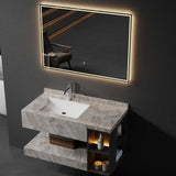 MILANO | Plus Corina Vanity with Sensor Light & Seamless Basin - 100x50x20 cm Gray | 142400101288