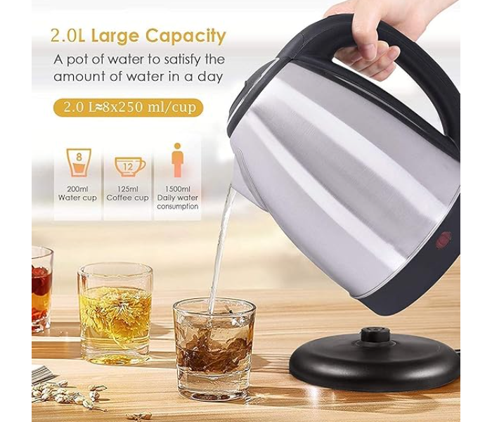 2.L Electric Kettle - Black and Silver | JPJ8286