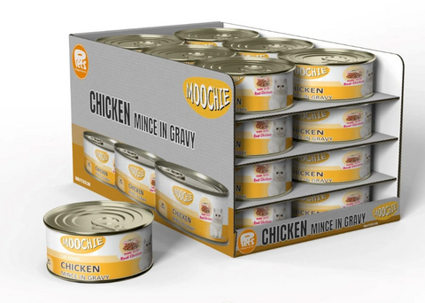 MOOCHIE | Mince With Chicken In Gravy Casserole 24X156G. Can | 14671