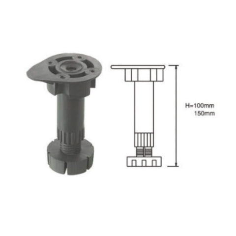 DANUBE | Pvc Adjustable Leg 95-125 Mm Black | 150400500015