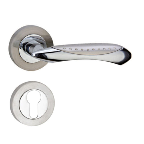 MILANO | Vague Door Handle On Rosette A-198 Sncp | 150901500003