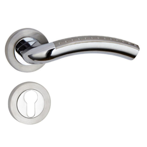 MILANO | Legue Door Handle On Rosette A-140 Sncp | 150901500004