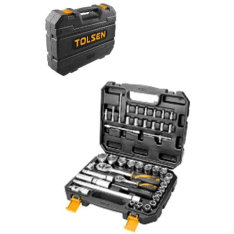 TOLSEN | 45Pcs Industrial Socket Set 1/4â€³, 1/2â€³| 15142