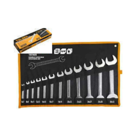 TOLSEN | 12Pcs Double Open End Spanners Set | 15165