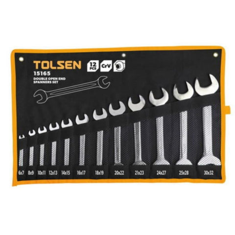 TOLSEN | 12Pcs Double Open End Spanners Set 6-32mm | 15165