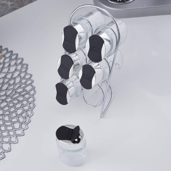 HOMEBOX | Karl 7-Piece Spice Jar Set with Rack | 154723623