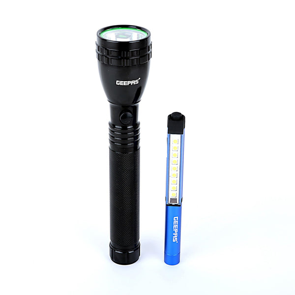 GEEPAS | 2-in-1 Rechageabe LED Waterproof Flashlight 236mm | GFL4647