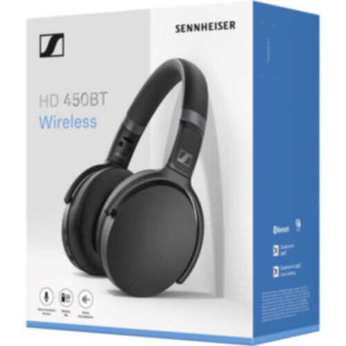 SENNHEISER | HD 450BT Noise-Canceling Wireless Over-Ear Headphones Black | 508386
