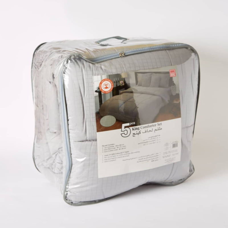 HOMEBOX | Cambridge Satin 5-Piece King Comforter Set - 220x240 cm | 160605713