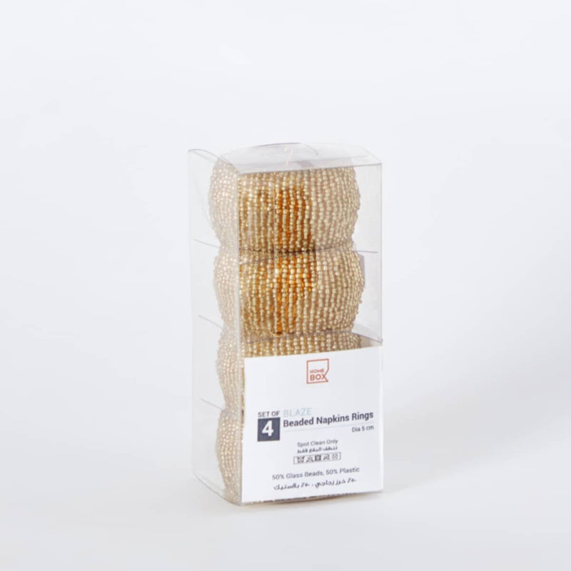 HOMEBOX | Blaze Embellished Napkin Ring - Set of 4 | 160924781