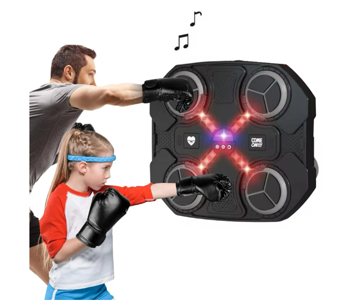 Musical Boxing Machine with Gloves Electronic BT Intelligent Boxing Target Wall Mount Boxing Trainer Pad for Home Indoor Gym Age 3+ | JPN8988