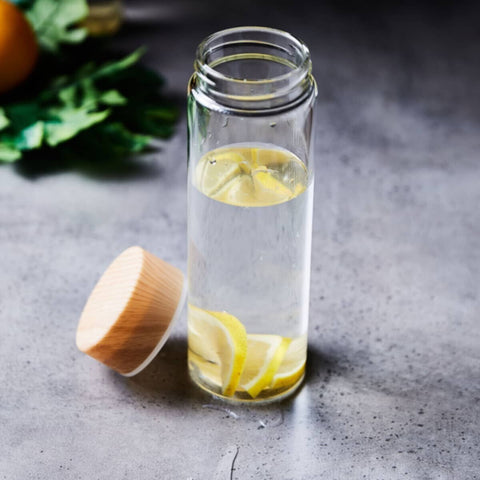 HOMEBOX | Coolers Borosilicate Bottle with Wooden Finish Lid - 500 ml | 162459238