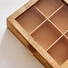 HOMEBOX | Wooden 6-Compartment Tea Bag Holder - 24x10.5x6.5 cm | 163446718