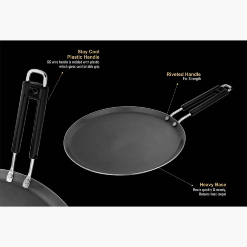 HOMEBOX | Ferric Wrought Iron Flat Pan - 25.5 cm | 163909391