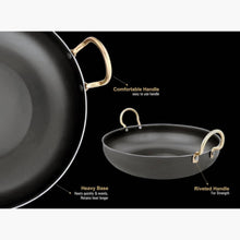 HOMEBOX | Ferric Wrought Iron Flat Bottom Wok - 24 cm | 163909392