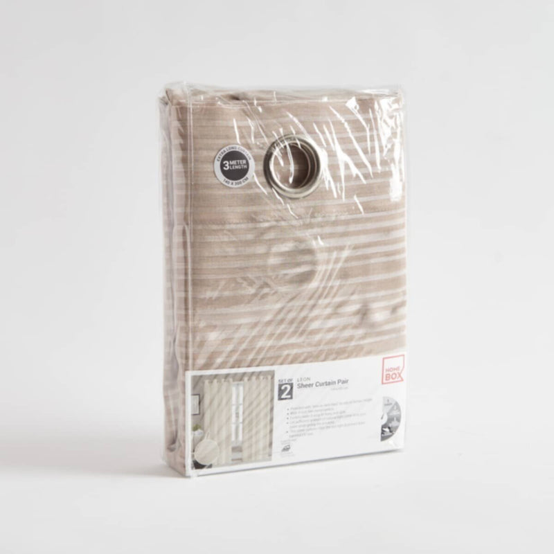 HOMEBOX | Leon Extra Long Sheer Curtain Pair - 140x300 cm | 164647297
