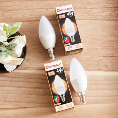 HOMEBOX | Oshtraco 2-Piece LED Candle Bulb Set - 4W E14 360 Lumen Warm White | 165159075