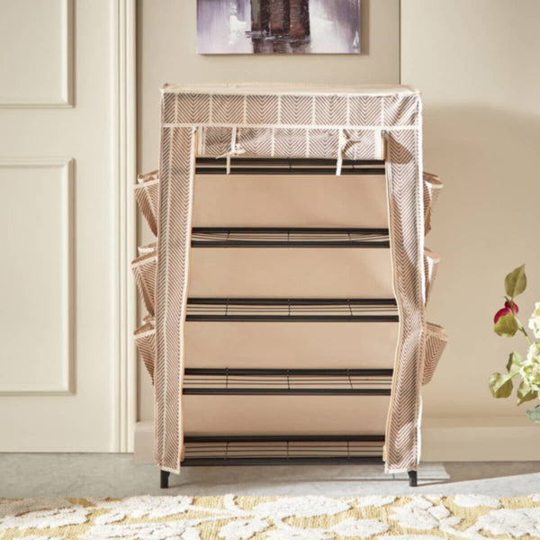 HOMEBOX | Ebase 5-Tier Shoe Rack Organizer with Cover | 165459378