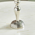 HOMEBOX | Suave Textured Hurricane Glass with Nickel Metal Base - 17x17x45 cm | 165669986