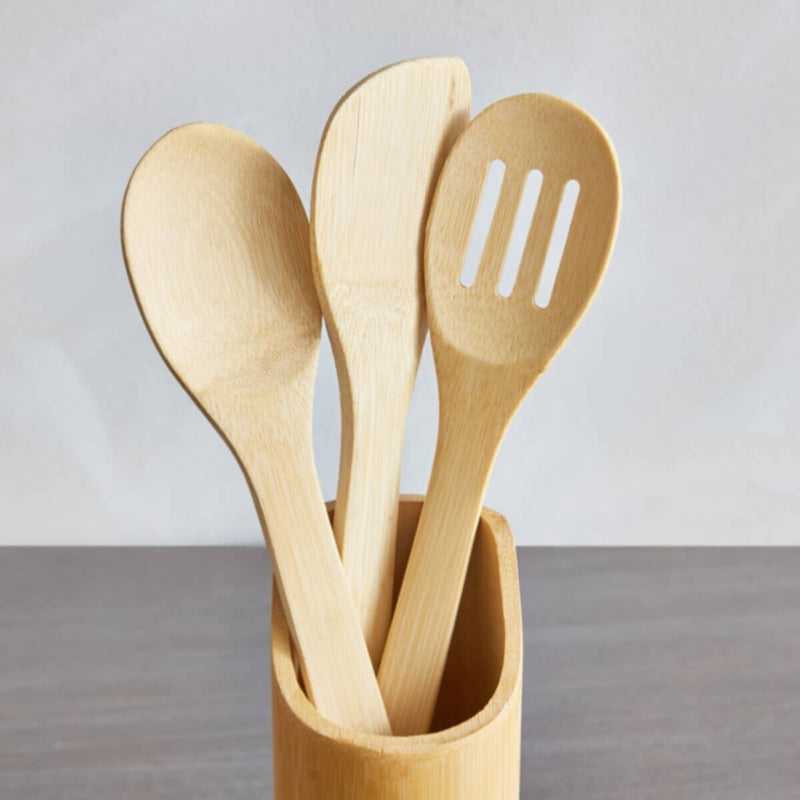 HOMEBOX | Bamboo Kitchen Tool 4-Piece Set with Holder | 165687827