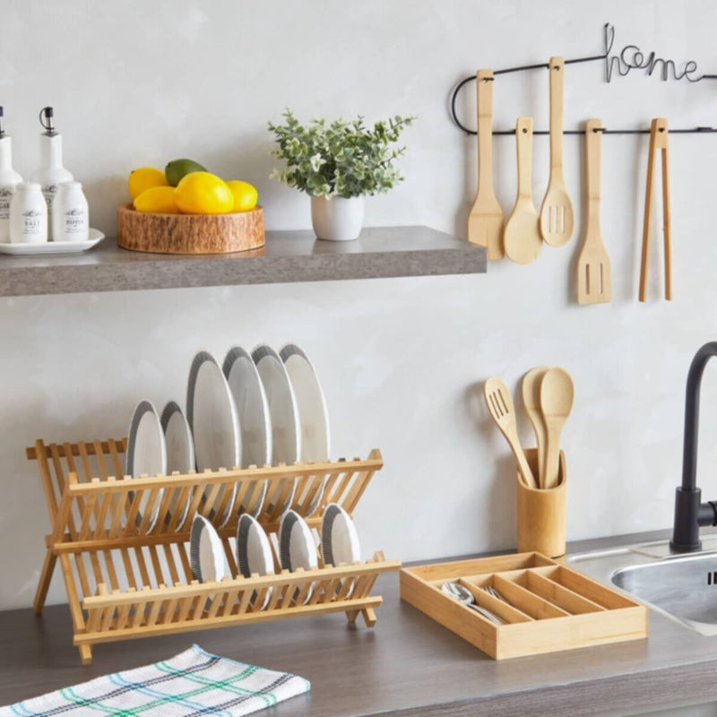 HOMEBOX | Bamboo Kitchen Tool 4-Piece Set with Holder | 165687827