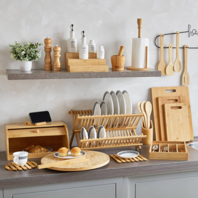 HOMEBOX | Bamboo Kitchen Tool 4-Piece Set with Holder | 165687827