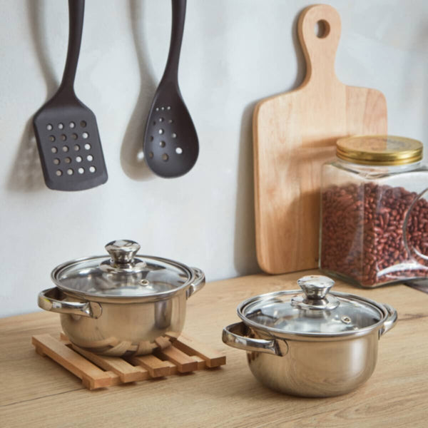 HOMEBOX | Marvel 2-Piece Stainless Steel Casserole with Glass Lid Set - 16 cm | 165762962