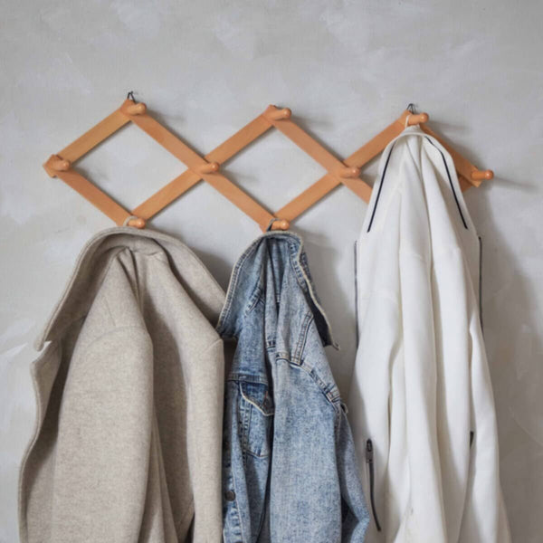 HOMEBOX | Forest Extendable Wooden 10-Hook Wall Hanger | 165790419