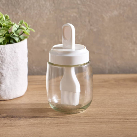 HOMEBOX | Essential Glass Jar with Silicone Brush - 290 ml | 165851525