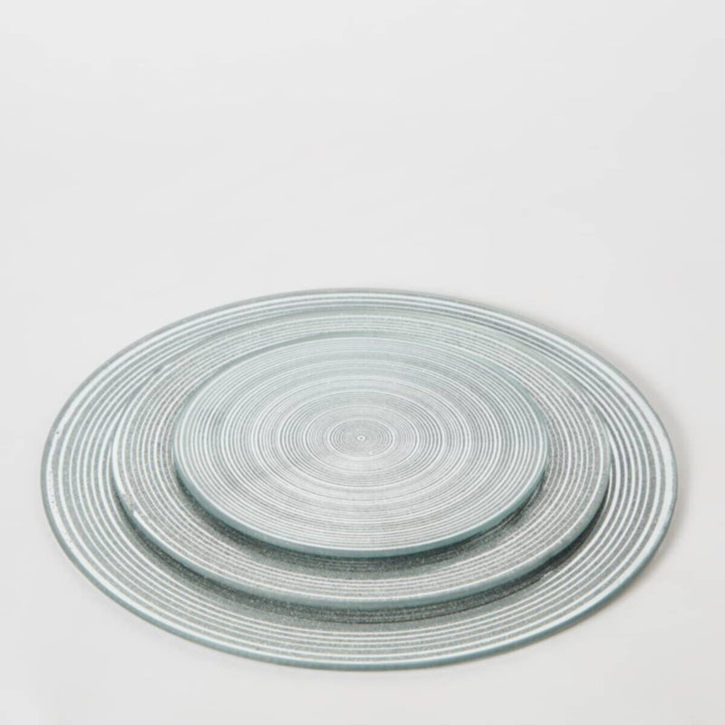 HOMEBOX | Destan 3-Piece Textured Round Glass Decorative Tray Set | 165851731