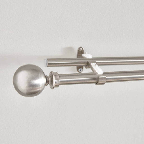 HOMEBOX | Ball 19mm Double Curtain Rod and Finial - 110-320 cm | 165857623