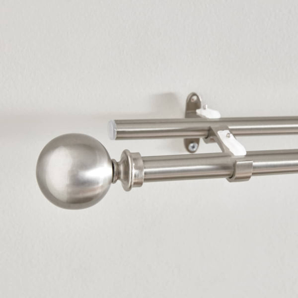 HOMEBOX | Ball 19mm Double Curtain Rod and Finial - 76-210 cm | 165857625