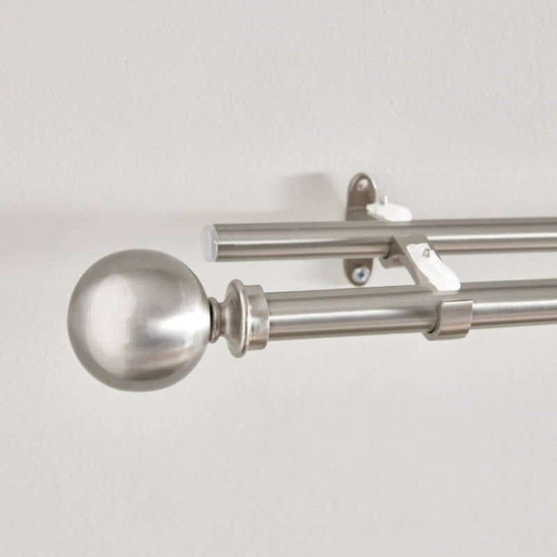 HOMEBOX | Ball 19mm Double Curtain Rod and Finial - 76-210 cm | 165857625