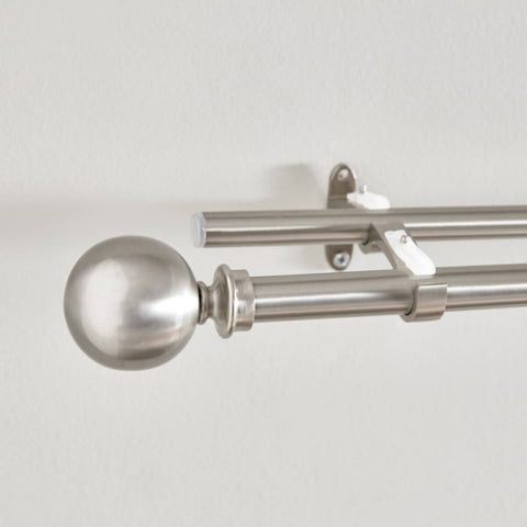 HOMEBOX | Ball 19mm Double Curtain Rod and Finial - 76-210 cm | 165857625