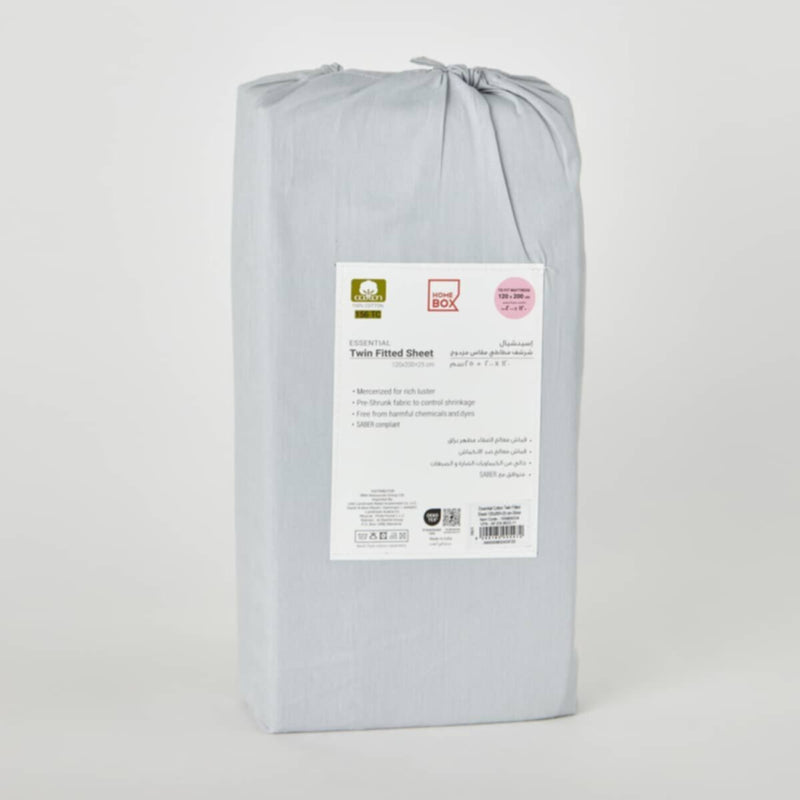 HOMEBOX | Essential Twin BCI Cotton Fitted Sheet - 120x200+25 cm | 165869334