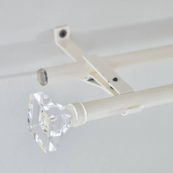 HOMEBOX | Small Acrylic Square 16mm Double Curtain Rod - 110-320 cm | 165874157