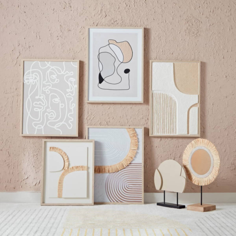 HOMEBOX | Oliver 3D Framed Canvas with Natural Accents - 40x50x3 cm | 165880878