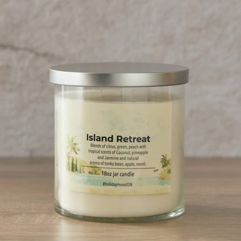HOMEBOX | Aure Island Retreat Blown Jar Candle with Metal Lid - 510 gm | 165915482