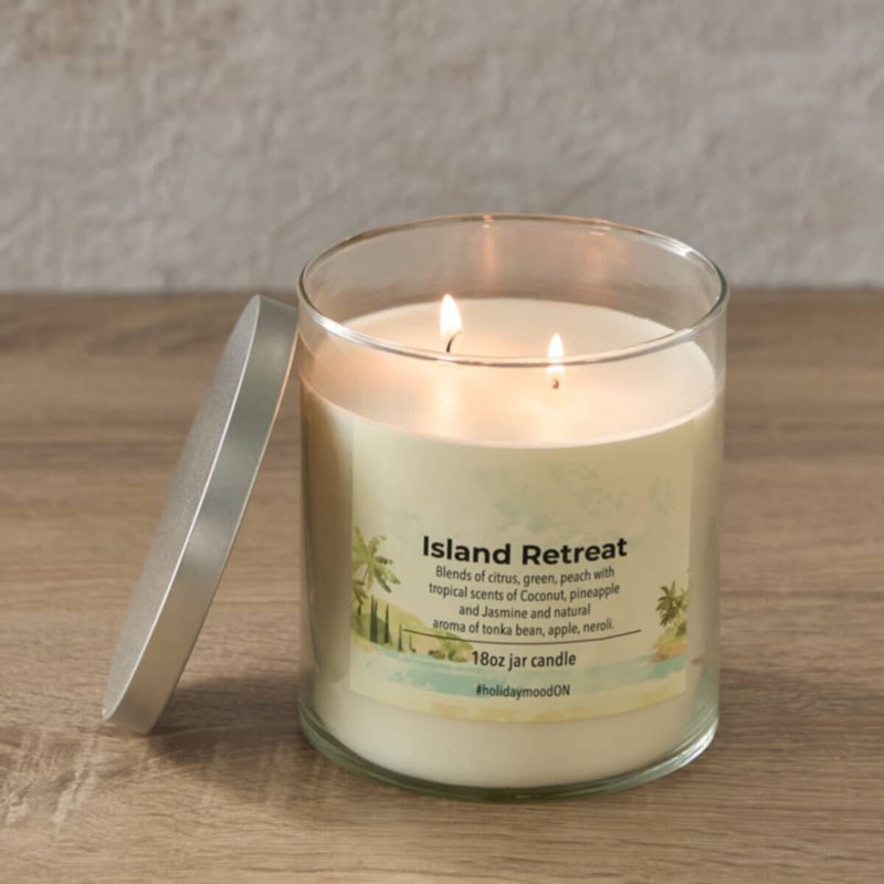 HOMEBOX | Aure Island Retreat Blown Jar Candle with Metal Lid - 510 gm | 165915482