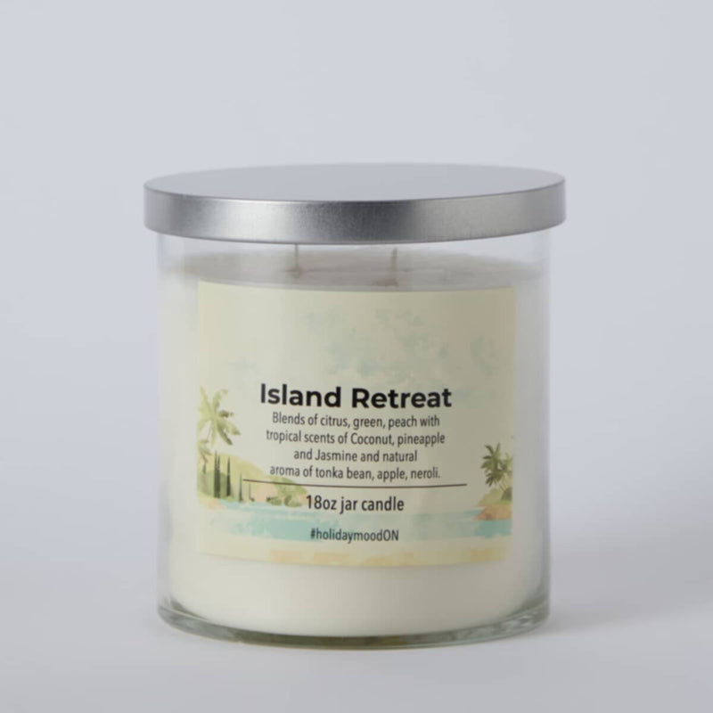 HOMEBOX | Aure Island Retreat Blown Jar Candle with Metal Lid - 510 gm | 165915482