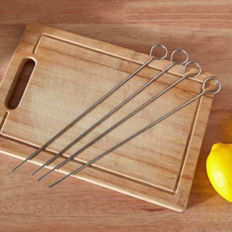 HOMEBOX | BarbeQ Grill 4-Piece Steel Skewer Set - 31.2 cm | 165932666